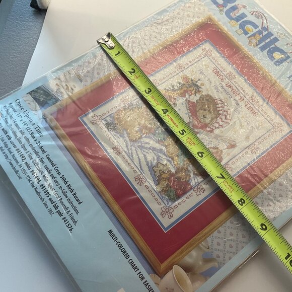 VTG 90's Bucilla Baby Bear Once Upon A Time Cross Stitch Birth Record Kit - Picture 7 of 9